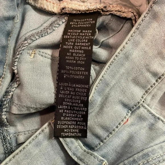 Wax Jeans Butt I Love You Distressed Skinny Light Wash Size 1 - Picture 7 of 7